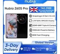 Nubia Z60S Pro Global Version 5G Smartphone Snapdragon 8 Gen 2 MyOS 14.0 120Hz 6.78-inch AMOLED Screen 50M+50M+8M 5100mAh NFC Cyan with case