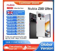 Nubia Z80 Ultra 5G Global Version Smartphone Snapdragon 8 Elite Gen 5 6.85" OLED 144Hz 7200Mah 80W Fast Charging 50MP Camera 16GB 512GB Black