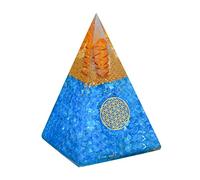 Nubian Meditation Pyramid - Aquamarine Gemstone Orgonite Pyramid - Energy Generator Orgone Pyramid - Stones And Crystals - Pyramid Crystal Charger - Office Desk Decor - Decoration Items