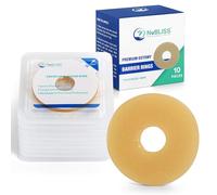 NuBliss Ostomy Barrier Rings - 10PCs 4mm Thick Stoma Rings Colostomy Supplies for Patients - Flexible and Moldable Adhesive Ostomy Supplies Barrier Rings - FSA & HSA Eligible - 2x2 Inches