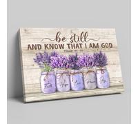 Nuboxx metal tin sign Be Still And Know That I Am God Canvas, Lavender Canvas Wall Art, God Canvas, Family Canvas, Canvas Wall Art metal tin signs 6x8 Inch