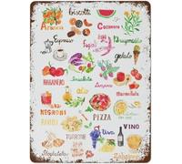 Nuboxx Retro Vintage Metal Sign 8x12 Inches - Italian Food Poster - Wall Mount