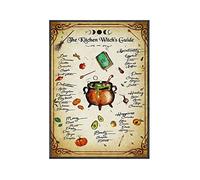 Nuboxx The Kitchen Witch Guide poster and Decoration Wall Art Pictures Witches Magic Halloween Painting Gifts Home Decor metal tin sign 6x8 inches