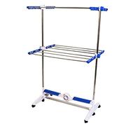Nubreeze Clothes Drying Rack + Innovative Smart Breeze Fan Technology + Natural Air Drying + Quick Dry Feature + Foldable For Easy Storage + 4 Stainless Steel Metal Racks + Holds up to 45 lbs
