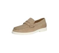 TOMMY HILFIGER Men’s Nubuck Leather Loafers, Beige (Beige), 9
