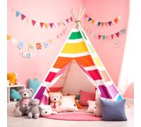 Nubuni Kids Teepee - Children's Tipi Tent With Padded Mat And Carry Bag