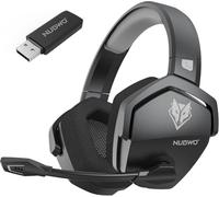 NUBWO Gaming Headset, 2.4GHz Wireless Gaming Headphone for PS4, PS5, PC, NS, 5.3 Bluetooth Headphone with 100Hr Battery, Flip Noise Canceling Microphone, 3.5mm Wired Mode for Xbox Series - Grey