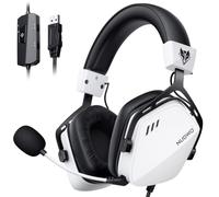 NUBWO HG03 USB-A Gaming Headset with 7.1 Surround and FPS Sound, Wired Headphones with Noise Canceling Mic, Comfortable Design for PC, Laptop - White