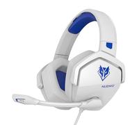 NUBWO N16 Gaming Headset - Noise Cancelling Microphone, Stereo Sound and Comfortable Design for PS5, PS4, Xbox One, NS, PC, Laptop and Mac - White/Blue