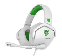 NUBWO N16 Gaming Headsets for Xbox, PS5, PS4, PC, NS, Mac - Over Ear Headphones with Microphone, Stereo Sound, Wired Headet with 3.5mm Audio Jack (White Green)
