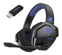 NUBWO Wireless Gaming Headset with Mic for Ps5 Ps4 PC, Zero Interference, 100-Hour Battery All-Day Play, 23ms Sync for Fortnite & Call of Duty/FPS Gamers, Triple Mode All Devices Compatible - Blue