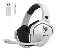 NUBWO Wireless Gaming Headset with Mic for Ps5 Ps4 PC, Zero Interference, 100-Hour Battery All-Day Play, 23ms Sync for Fortnite & Call of Duty/FPS Gamers, Triple Mode All Devices Compatible - White