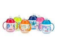 Nuby 1-Pack Designer Series No-Spill Clik-It Grip n' Sip Soft Flex Spout Cup, 9 Ounce - Colors May Vary