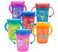 Nuby 1pk No Spill 2-Handle 360 Degree Printed Wonder Cup - Colors May Vary, 8 Ounces