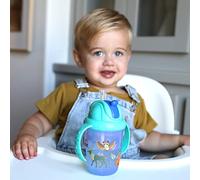 Nuby 2-Handle No-Spill Flip-it Fat Straw Printed Cup - 8oz/ 240 ml, 12+ Months, 1pk Prints May Vary