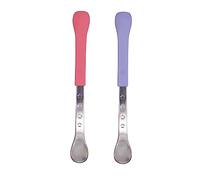 Nuby 2-in-1 Hot Safe Feeding Spoons - (2-Pack) Spoons for Babies 6+ Months - Pink and Purple