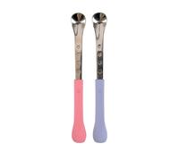 Nuby 2 in 1 Silicone and Stainless Steel Dual Ended Feeding Spoons for Baby PurplePink