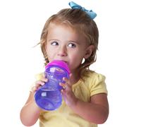 Nuby 2-Pack No-Spill Easy Grip Clik-It Cups 10 Ounce Colors May Vary