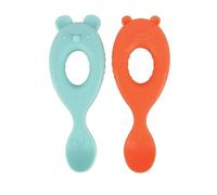 Nuby 2-Pack Silicone Easy Grip Animal Character Spoons - 6+ Months