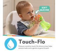 Nuby 3 Piece Boy NoSpill Cup with Flex Straw 10 Ounce