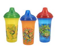 Nuby 3 Piece No Spill Easy Sippy Cups with Vari-Flo Valve Hard Spout, Nickelodeon Teenage Mutant Ninja Turtles, 9 Oz
