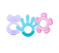 Nuby 3 Step Soothing Teether 3 Piece Set- Front Middle Back Teeth Teething- Pink/Purple 3 m+