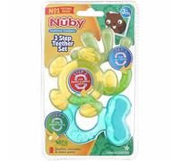 Nuby 3-Step Teething Set, Baby Teether Toys for Sore Gums, 3M+