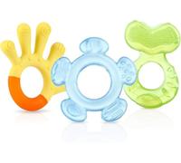 Nuby 3-Step Teething Set - Set of 3 Baby Teethers | Textured Surfaces | Refrigerator Safe | BPA Free