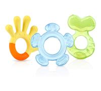 Nuby 3-Step Teething Set - Set of 3 Baby Teethers | Textured Surfaces | Refriger