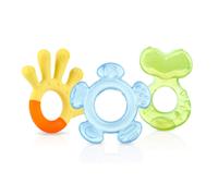 Nuby 3-Step Teething Set - Set of 3 Baby Teethers | Textured Surfaces | Refrigerator Safe | BPA Free