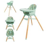 Nuby 4-in-1 Multi-Use High Chair - Convertible Baby to Toddler Seat, Feeding Booster & Youth Stool - Adjustable, Lightweight, Easy to Clean - Grows with Baby, 6+ Months to 3 Years, Up to 60 lbs, Green