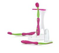 Nuby 4 Stage Oral Care Set System | Pink and Green