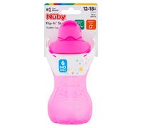 Nuby Flip It Beaker 300 ml with Dripless Straw 12 Months + Assorted Colours