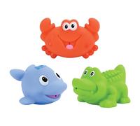 Nûby Animal Bath Sprayer Set - 3 Pieces - Crab, Crocodile & Fish - Splashes Water When Pressed - Ideal for The Bath - 6M+