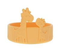 Nuby Animal Friend Silicone Round Bowl - Toddler Bowl - 6+ Months - Yellow Giraffe Bowl