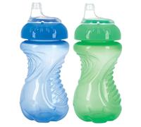 Nuby Baby Feeding 2pk No-Spill Cup 10oz (Blue & Red) New 80316