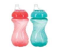 Nuby Baby Feeding 2pk No-Spill Cup 10oz (Pink & Purple) New 80317