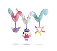 Nuby Baby Pram Spiral, Sensory Colourful Plush Toy, 0M+, Hattie