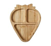 Nuby Bamboo Strawberry Shaped Plate, Weaning Tableware, Suitable from 12 Months Plus