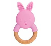 Nuby - Beech Wood and Silicone Teething Ring - 3m+
