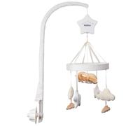 Nuby Biscuit Bear Musical Cot Mobile - Soothing Motion | 6 Calming Lullabies | Easy to Use