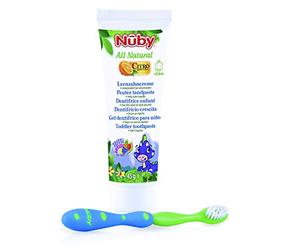 Nuby CG18045 All Natural Combo Pack - Complete Toothpaste and Toothbrush