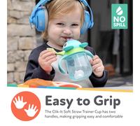 Nuby Character Sippy Cup Water Bottle - Weighted Straw | 240ml / 8oz | Carry Handle | Trainer Cup | Suitable Beaker for 6 Months Plus (Dino)