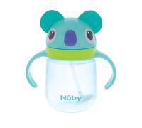 Nuby Character Sippy Cup Water Bottle - Weighted Straw | 240ml / 8oz | Carry Handle | Trainer Cup | Suitable Beaker for 6 Months Plus (Koala)