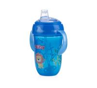 Nuby Comfort Trainer 2 Handle Cup with 360 Weighted Straw and Soft Silicone Spout 9 Oz Boy Colors May Vary
