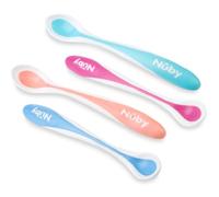 Nûby Couverts - Thermal Spoons with Soft TPE Edge, 4+ Months, Random Colour)