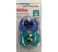Nuby Daytime Dummies 6-18 Months 2 Pack (Assorted Designs)
