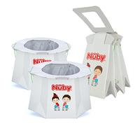 Nuby Disposable Travel Potty with Liner - Foldable and Portable Potty; Toddler Potty Essential for Camp, Trips, & Car Rides - Travel Potty for Toddler, 2 Pack
