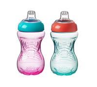 Nuby Easy Grip Kids Non Drip Mug, Set of 2, 300 ml, 6+ Months