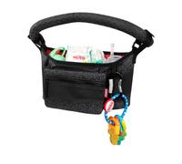 Nuby Eco Baby Stroller Organizer - Includes Carabiner - Stroller Accessories for Babies and Toddlers - Black